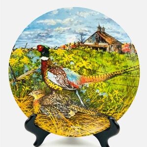 Decorative Plate with Pheasant Design